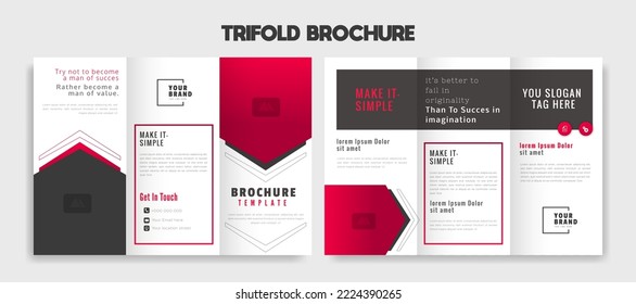trifold brochure template design vector