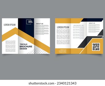 trifold brochure template design vector. Vector editable template. Business Tri-Fold Brochure