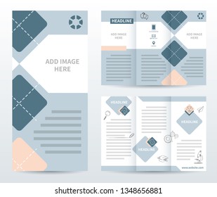 Tri-fold brochure template with doodles