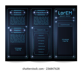 Tri-fold brochure template, Futuristic HUD