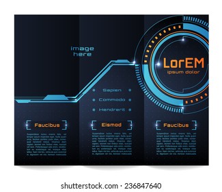 Tri-fold brochure template, Futuristic HUD