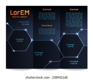 Tri-fold brochure template, Futuristic HUD