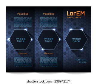 Tri-fold brochure template, Futuristic HUD