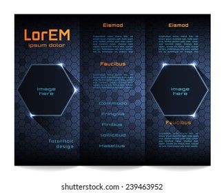 Tri-fold brochure template, Futuristic HUD