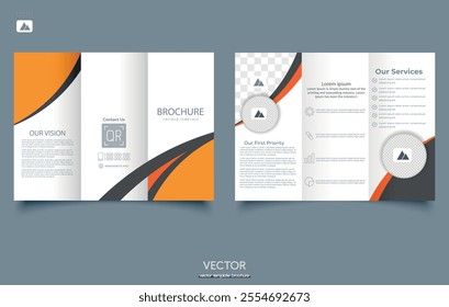 Trifold Brochure template layout design and Corporate minimal multi page business brochure, brochure template