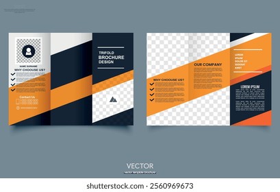 Trifold Brochure template layout design and Corporate. Vector graphics.