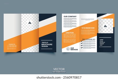 Trifold Brochure template layout design and Corporate. Vector graphics. Print