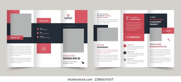 Plantilla de folleto triple, folleto de prospecto, perfil de la empresa, prospecto, diseño A4