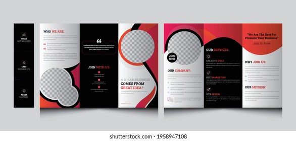 Tri-Fold Brochure Template. Marketing Brochure. Corporate Agency Three Fold  Flyer, Poster, Brochure