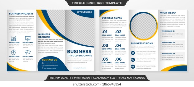 trifold brochure template with minimalist concept and modern style use for product catalog and promotion kit