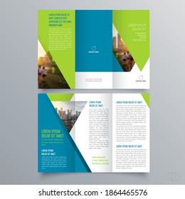 Plantilla de folleto triple pliegue Diseño geométrico minimalista para empresas y negocios. Plantilla vectorial de folleto de concepto creativo.