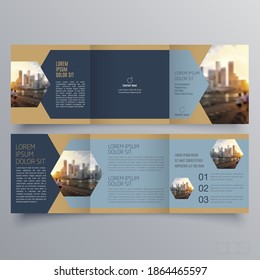 Tri-fold brochure template Minimalistic geometric design for corporate and business. Creative concept brochure vector template.