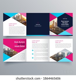 Tri-fold brochure template Minimalistic geometric design for corporate and business. Creative concept brochure vector template.