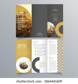 Tri-fold brochure template Minimalistic geometric design for corporate and business. Creative concept brochure vector template.