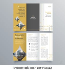 Tri-fold brochure template Minimalistic geometric design for corporate and business. Creative concept brochure vector template.