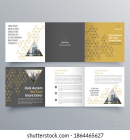 Tri-fold brochure template Minimalistic geometric design for corporate and business. Creative concept brochure vector template.