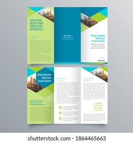 Tri-fold brochure template Minimalistic geometric design for corporate and business. Creative concept brochure vector template.