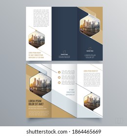 Tri-fold brochure template Minimalistic geometric design for corporate and business. Creative concept brochure vector template.