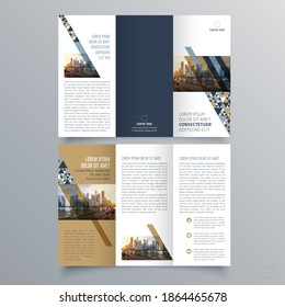 Tri-fold brochure template Minimalistic geometric design for corporate and business. Creative concept brochure vector template.