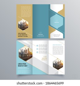 Tri-fold brochure template Minimalistic geometric design for corporate and business. Creative concept brochure vector template.