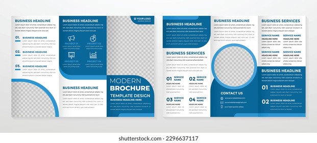 trifold brochure template with modern concept