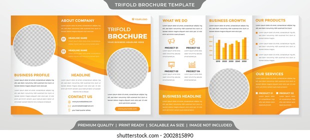 trifold brochure template with modern style and minimalist concept