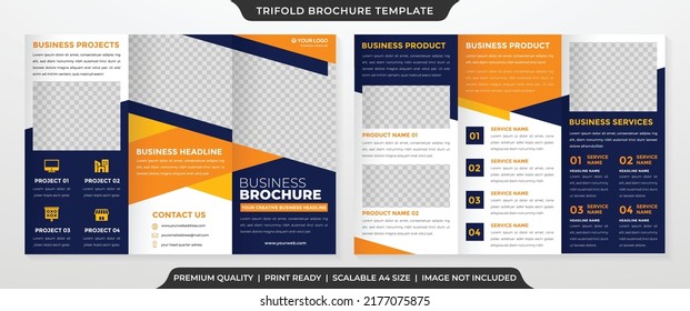 trifold brochure template with modern style and minimalist concept