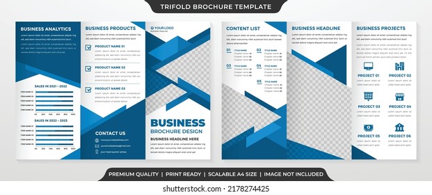 trifold brochure template with modern style and minimalist concept
