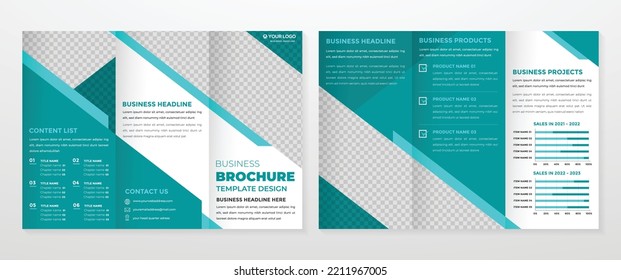 trifold brochure template with modern style and minimalist concept