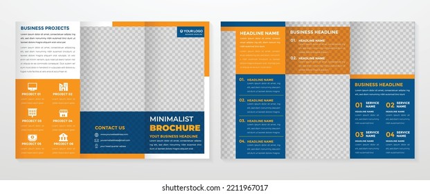 trifold brochure template with modern style and minimalist concept