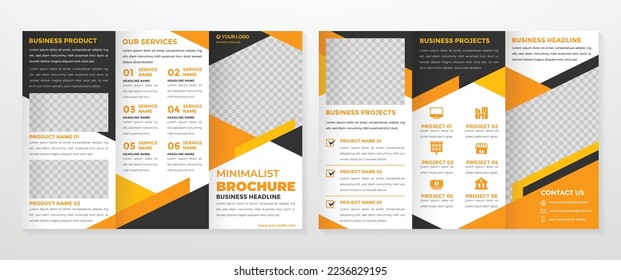 trifold brochure template with modern style and minimalist concept	