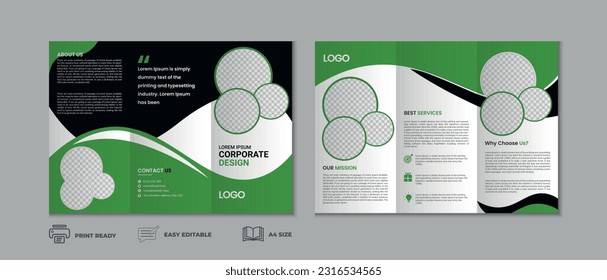 Plantilla de folletos triple, portada triple, diseño de fondo de folletos triple con maquillaje