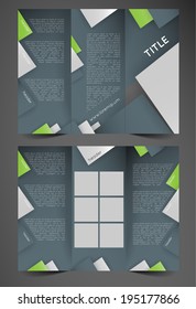 trifold brochure template with triangles, design template