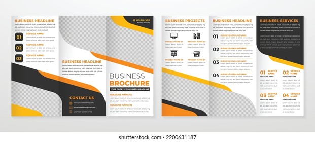 trifold brochure template use for annual report and company profile