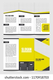 Tri-fold brochure template yellow theme