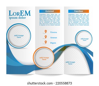 Tri-fold Brochure Template.Corporate business background or cover design can be use for publishing, print and presentation.