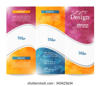 Tri-fold Brochure Template.Corporate business background or cover design can be use for publishing, print and presentation