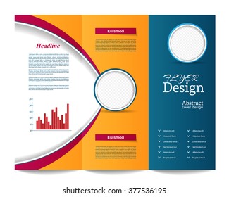 Tri-fold Brochure Template.Corporate business background or cover design can be use for publishing, print and presentation.