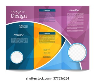 Tri-fold Brochure Template.Corporate business background or cover design can be use for publishing, print and presentation.