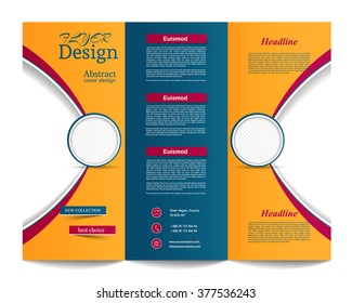 Tri-fold Brochure Template.Corporate business background or cover design can be use for publishing, print and presentation.