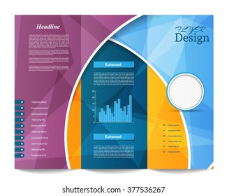 Tri-fold Brochure Template.Corporate business background or cover design can be use for publishing, print and presentation.