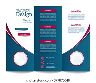 Tri-fold Brochure Template.Corporate business background or cover design can be use for publishing, print and presentation.