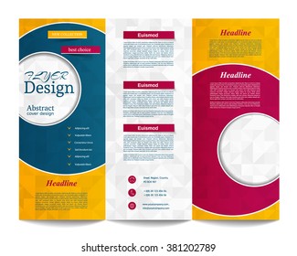 Tri-fold Brochure Template.Corporate business background or cover design can be use for publishing, print and presentation.