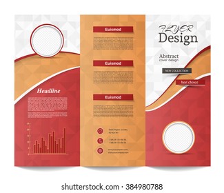 Tri-fold Brochure Template.Corporate business background or cover design can be use for publishing, print and presentation.