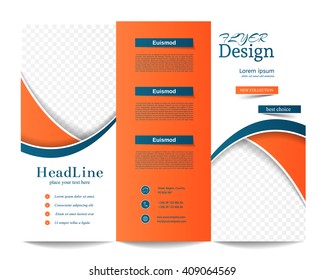 Tri-fold Brochure Template.Corporate business background or cover design can be use for publishing, print and presentation.