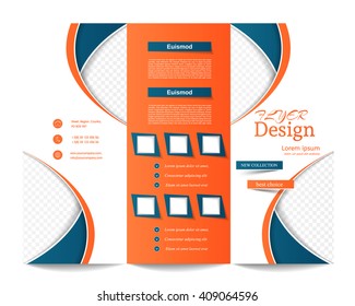 Tri-fold Brochure Template.Corporate business background or cover design can be use for publishing, print and presentation.