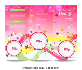 Tri-fold Brochure Template.Festive background or cover design can be use for publishing, print and presentation.