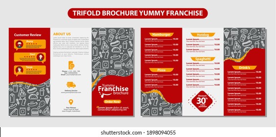 Trifold Brochure Yummy Franchise Layout Template