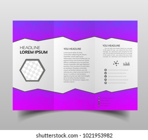tri-fold brochures, square design templates. Molecular construction with polgonal design, scientific pattern on abstract polygonal background, modern triangle vector texture.