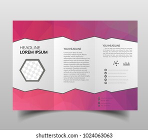 tri-fold brochures, square design templates. Molecular construction with polgonal design, scientific pattern on abstract polygonal background, modern triangle vector texture.